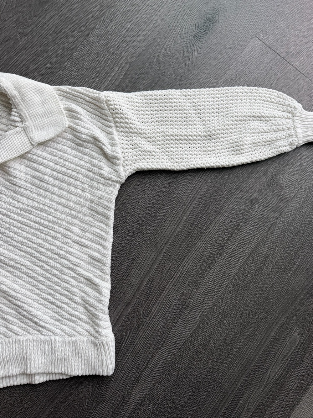 Sancia White Knit Polo Sweater for Women - Picture 3 of 5